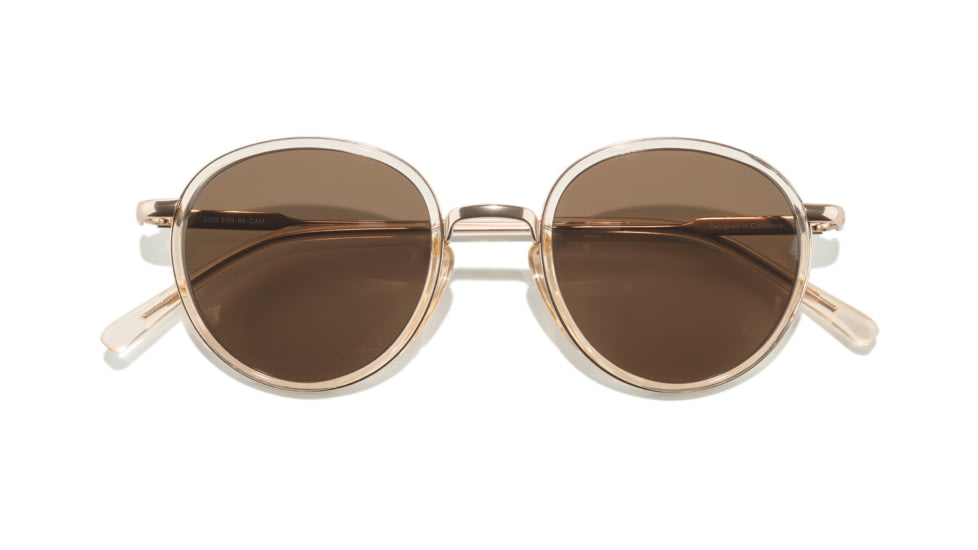 Sunski Baia Sunglasses, Champagne Frame, Amber Lens, SUN-BA-CAM