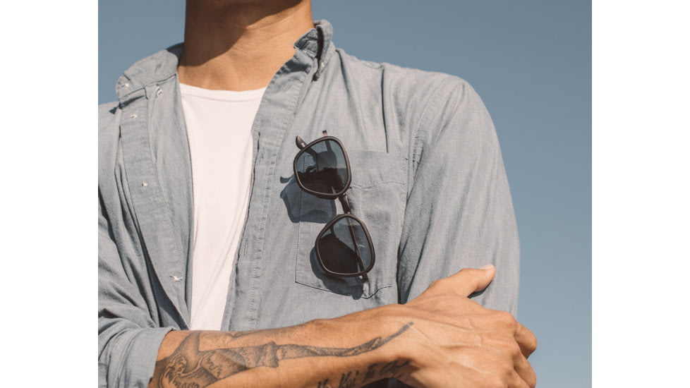 Sunski Bernina Sunglasses, Black Frame, Slate Lens, SUN-BE-BSL