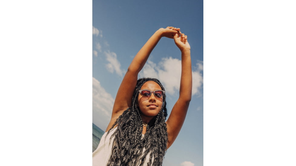 Sunski Cambria Sunglasses, Navy Frame, Amber Lens, SUN-CB-NAM