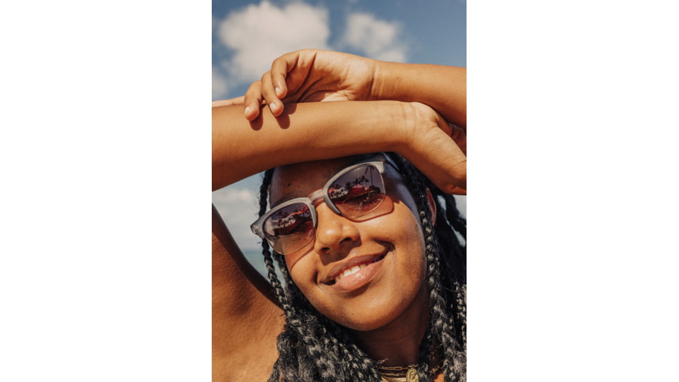 Sunski Cambria Sunglasses, Navy Frame, Amber Lens, SUN-CB-NAM