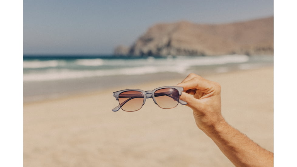 Sunski Cambria Sunglasses, Navy Frame, Amber Lens, SUN-CB-NAM