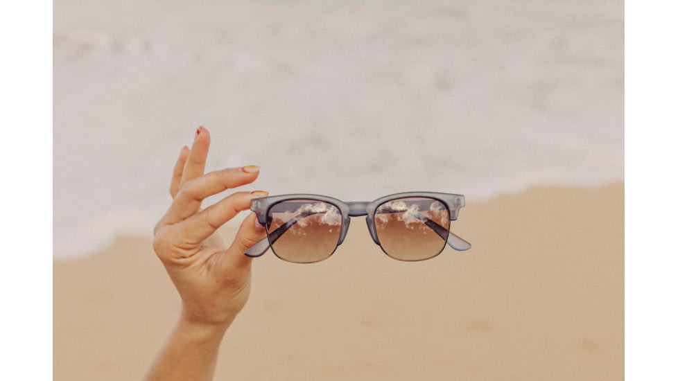 Sunski Cambria Sunglasses, Navy Frame, Amber Lens, SUN-CB-NAM