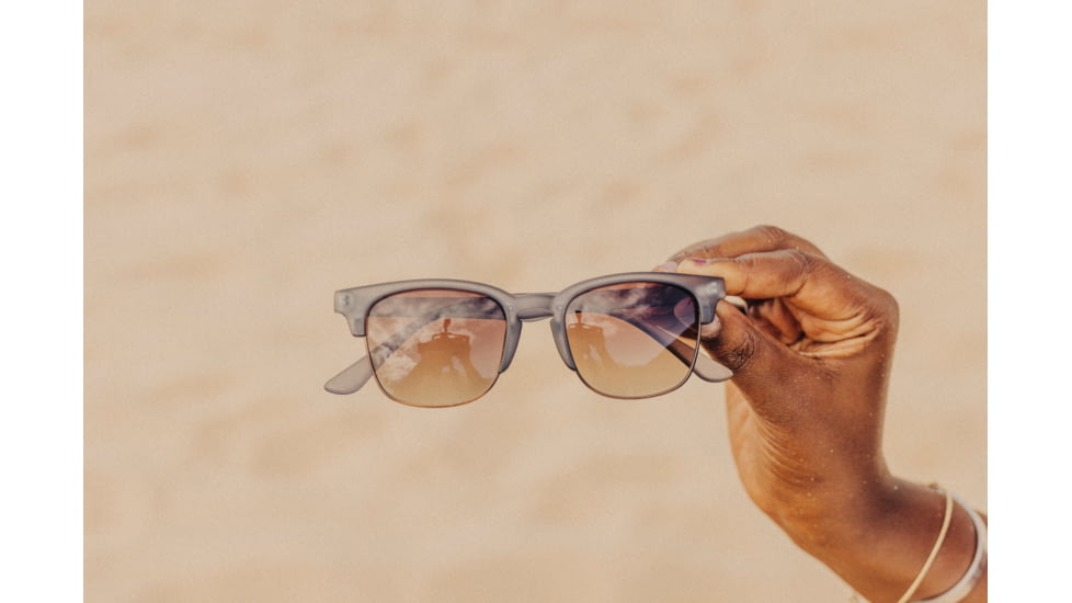 Sunski Cambria Sunglasses, Navy Frame, Amber Lens, SUN-CB-NAM