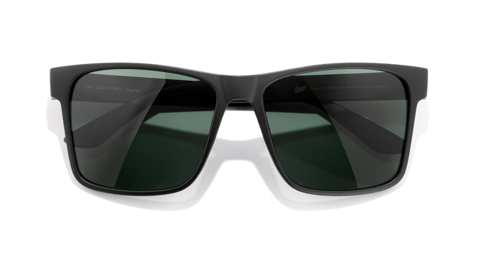 Sunski Puerto Sunglasses, Black Frame, Forest Lens, SUN-PT-BFO