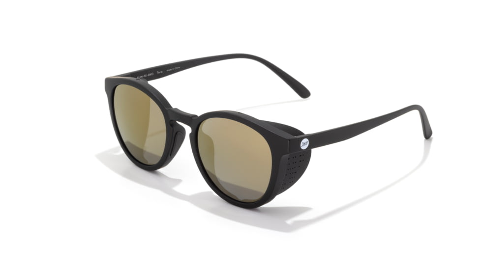 Sunski Tera Sunglasses, Black Frame, Gold Lens, SUN-TE-BKGP
