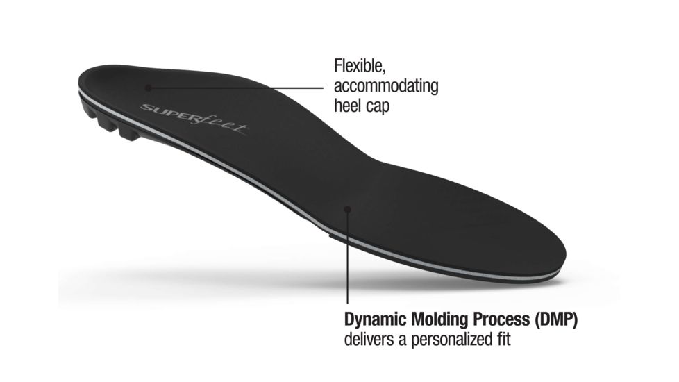 Superfeet Black DMP Premium Insoles-Black-C (M 5.5-7)