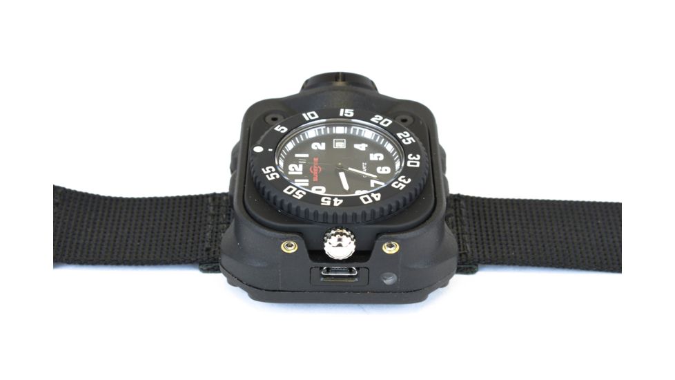 SureFire 2211 Wristlight With Surefire Watch Movement, Rechargeable Li-Ion, 15/60/300 Lumens, Black, 2211-B-BK-SF