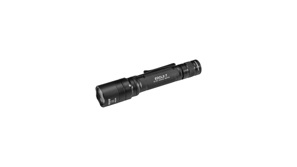 SureFire Every Day Carry Tactical LED Flashlight, CR123A, White, 5-1200 Lumens, Black, EDCL2-T