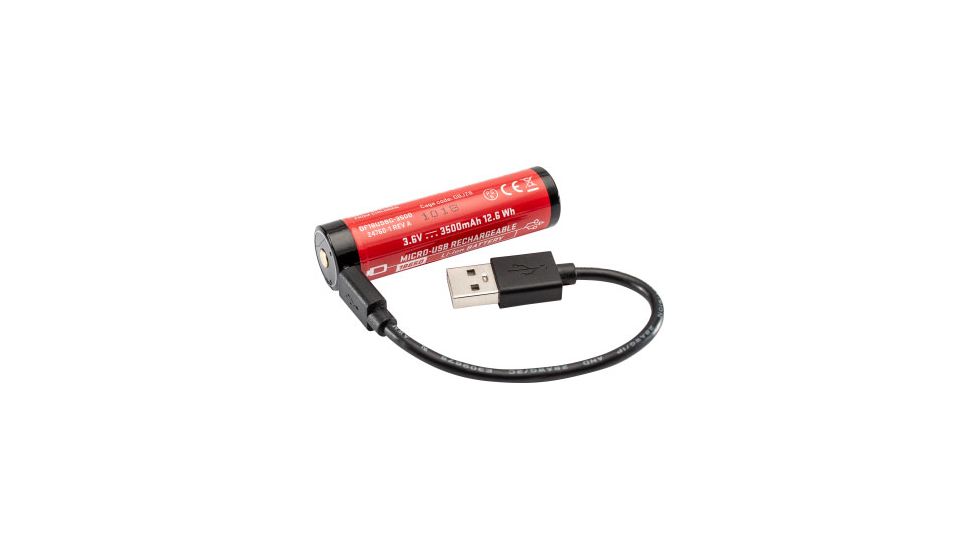 SureFire Micro USB Lithium Ion Protected 18650 Battery, 2.6Ah, Black SF18650B
