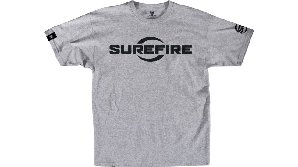 SureFire SF Logo T-Shirt - Men's, 60% Cotton/40% Polyester, Light Athletic Gray, 2XL SST-SFL-AG-2XL