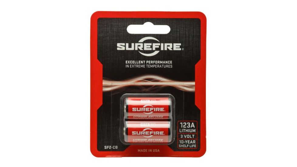 SureFire 123A 3 Volt Lithium Battery Box, 2 Batteries, SF2-CB