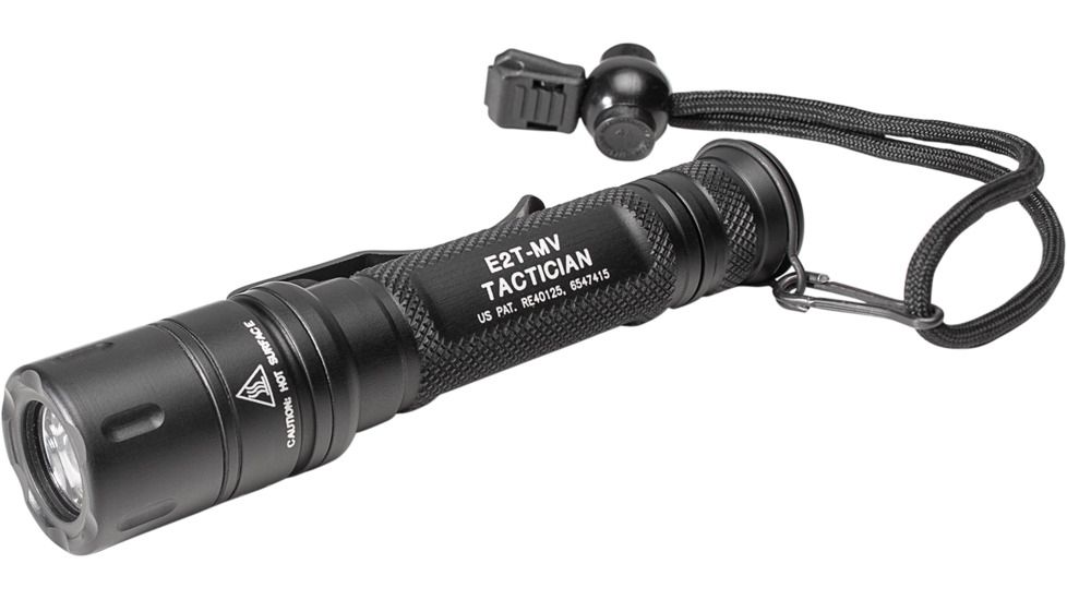 SureFire Tactician LED Flashlight, CR123A, White, 800 Lumens, Black, E2T-MV