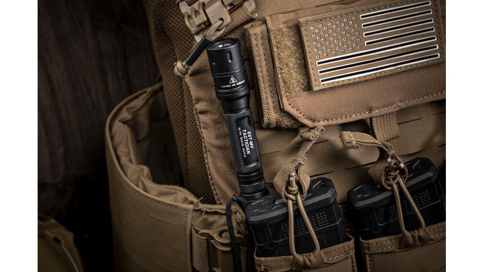 SureFire Tactician LED Flashlight, CR123A, White, 800 Lumens, Black, E2T-MV