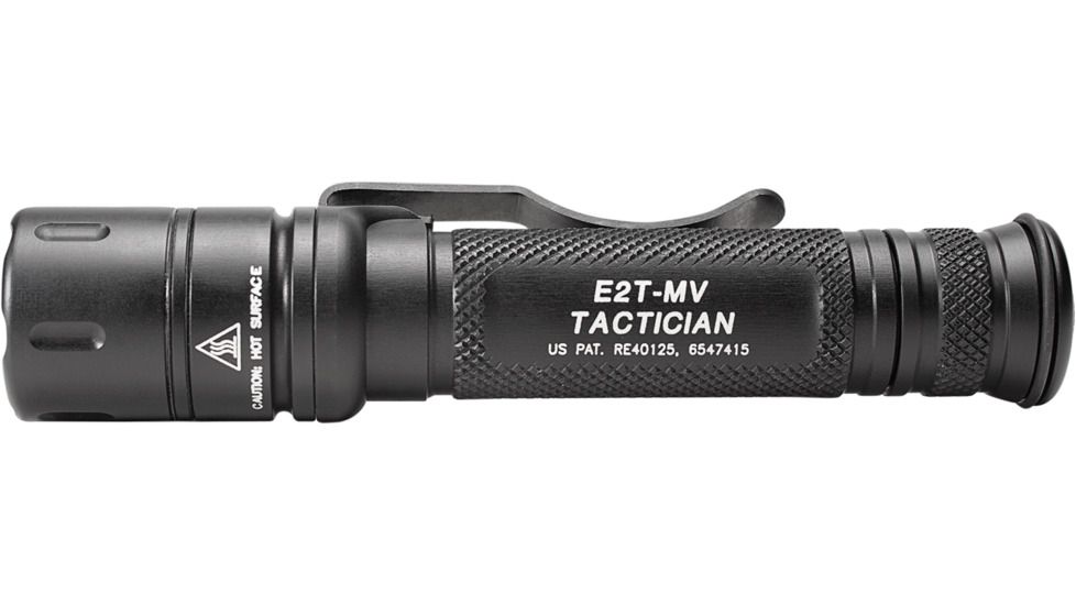 SureFire Tactician LED Flashlight, CR123A, White, 800 Lumens, Black, E2T-MV