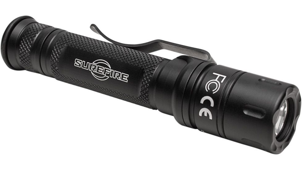 SureFire Tactician LED Flashlight, CR123A, White, 800 Lumens, Black, E2T-MV