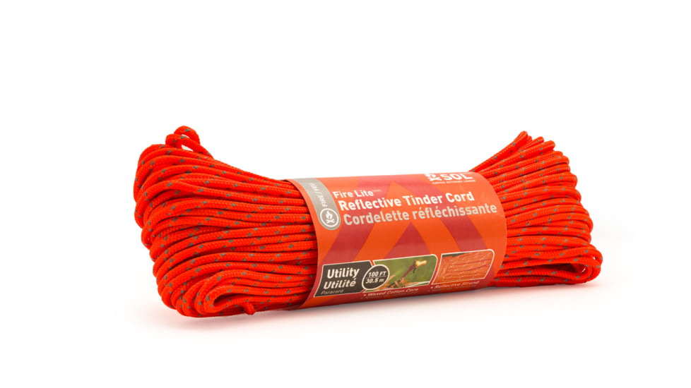 Survive Outdoors Longer Fire Lite Utility Reflective Tinder Cord, 100 ft, 0140-1736