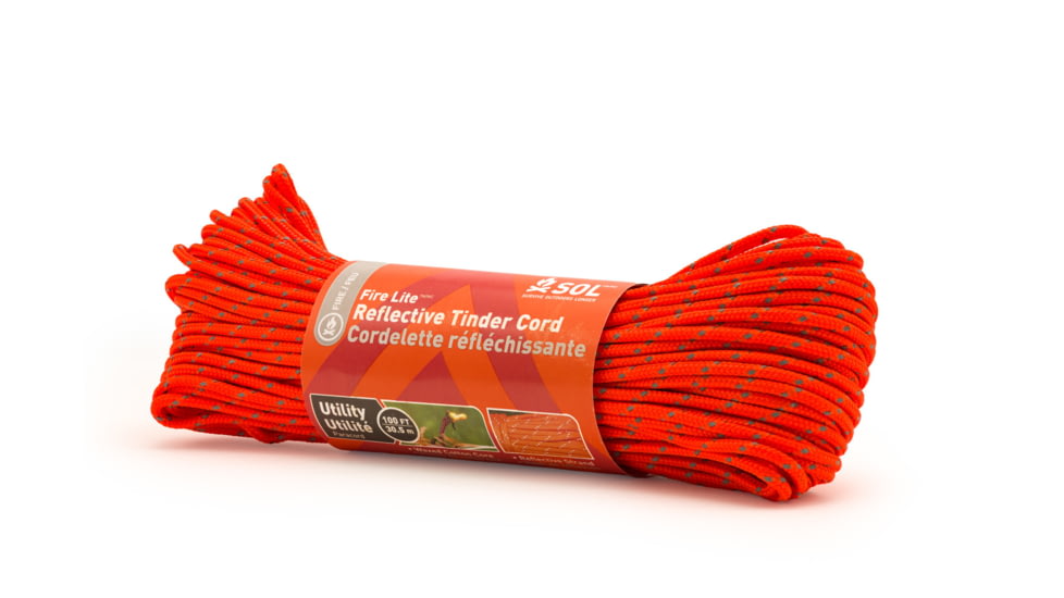 Survive Outdoors Longer Fire Lite Utility Reflective Tinder Cord, 100 ft, 0140-1736