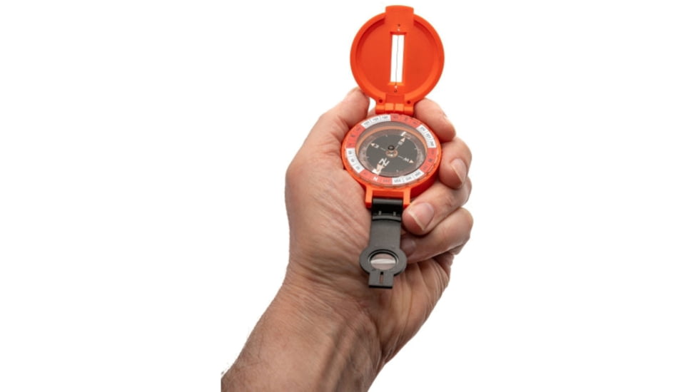 Survive Outdoors Longer Lensatic Compass, Orange, 0140-0024