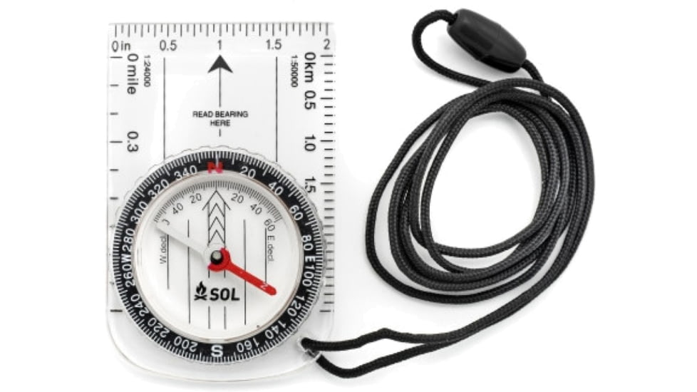 Survive Outdoors Longer Map Compass, Clear, 0140-0026