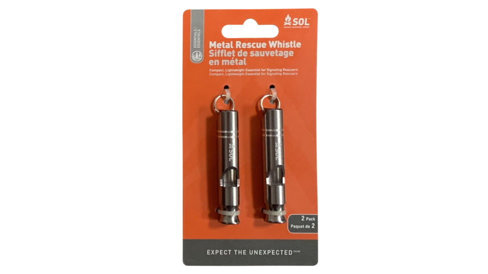 Survive Outdoors Longer Rescue Metal Whistle, 2 Pack, 0140-0014