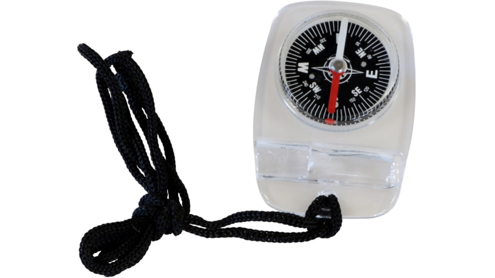 Survive Outdoors Longer Whistle Compass, Clear, 0140-0022