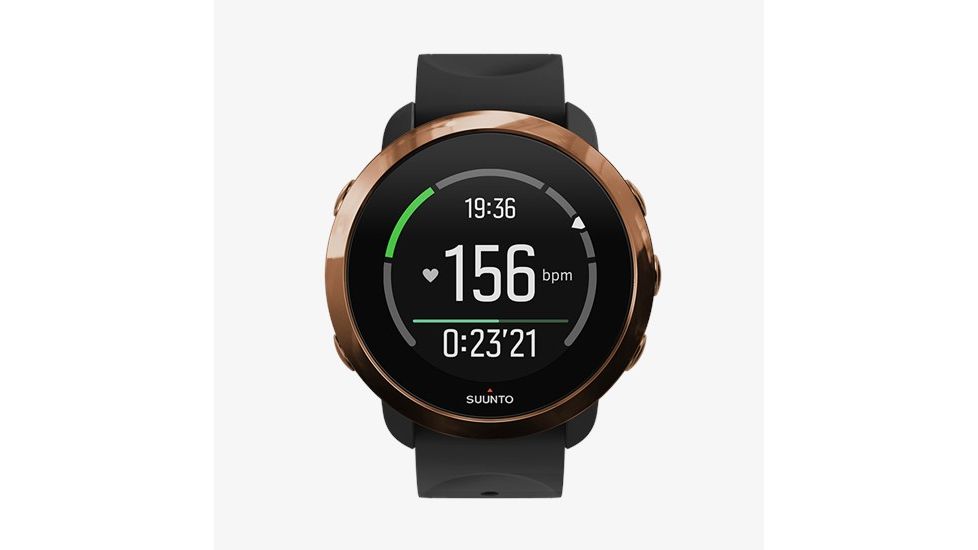 Suunto 3 Fitness Watch, Cooper Case/ Black Silicone Strap SS050209000
