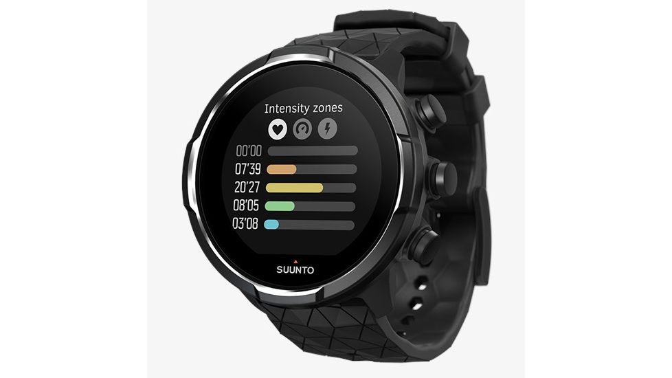 Suunto 9 Baro Watch, Titanium Case, Black Silicone Strap SS050145000