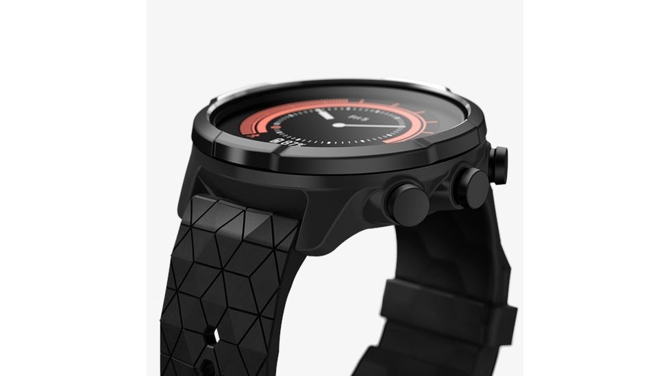 Suunto 9 Baro Watch, Titanium Case, Black Silicone Strap SS050145000