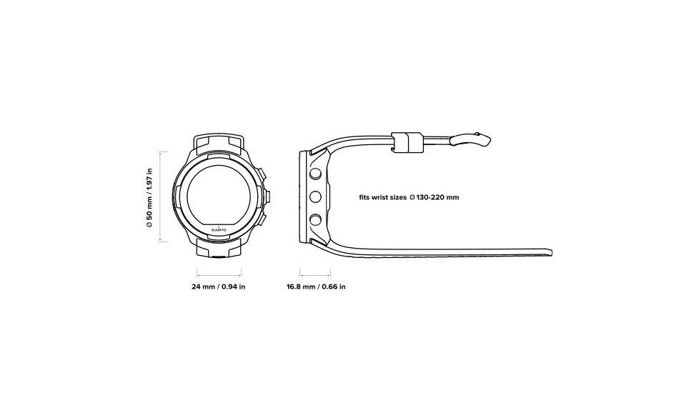 Suunto 9 G1 Baro Durable Multisport GPS Watch, Black, w/o Smart Sensor and Heart Rate Belt SS050019000