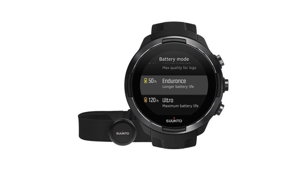 Suunto 9 G1 Baro Durable Multisport GPS Watch, Black, w/ Smart Sensor and Heart Rate Belt SS050089000
