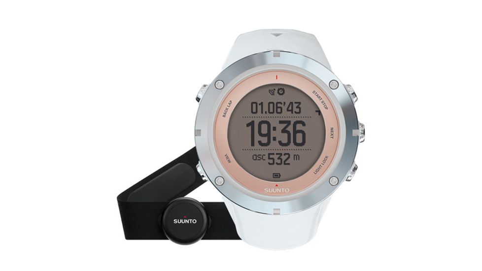 Suunto Ambit3 Sport Watch w/ GPS, Compass, and Heart Rate Function, Sapphire/White, HR w/ Smart Belt SS020672000