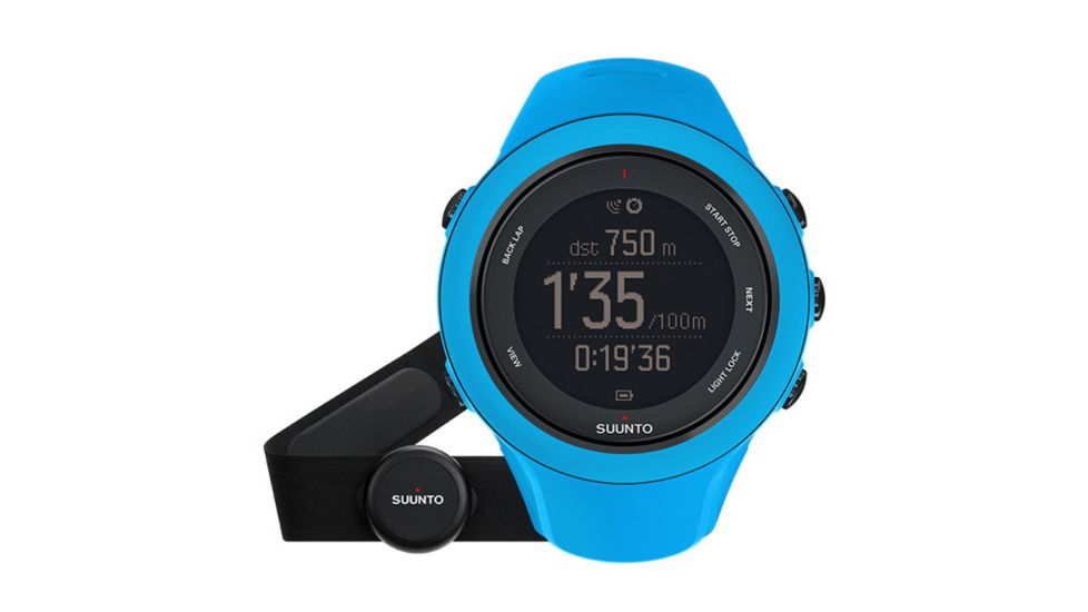 Suunto Ambit3 Sport Watch w/ GPS, Compass, and Heart Rate Function, Blue, HR w/ Smart Belt SS020679000