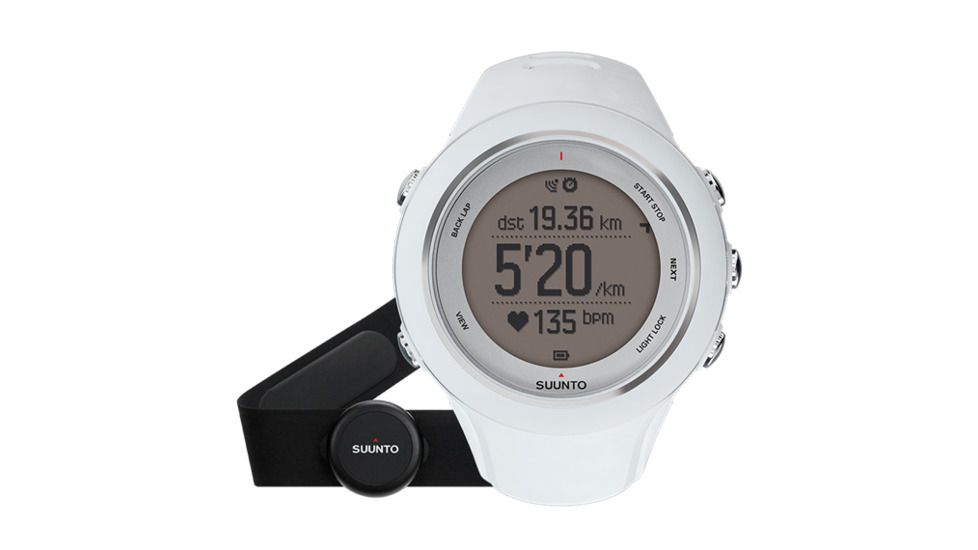 Suunto Ambit3 Sport Watch w/ GPS, Compass, and Heart Rate Function, White, HR w/ Smart Belt SS020680000