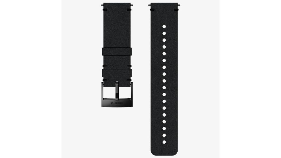 Suunto Urban 2 24mm Leather Strap, Black/Black, M SS050231000