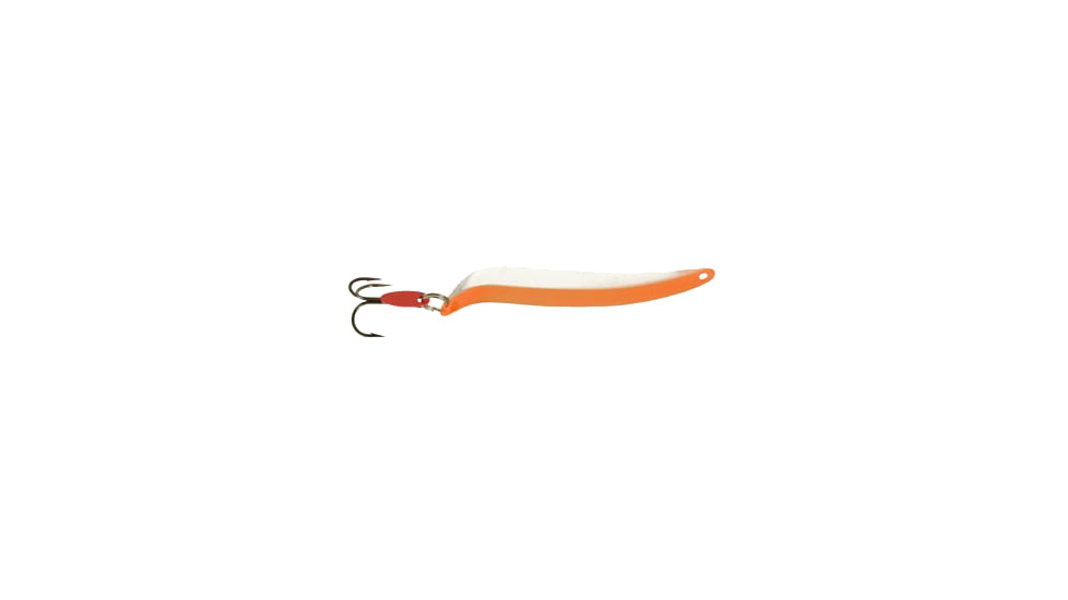 Swedish Pimple Flutter Laker Taker Spoon, 4 in, 1/4 oz, 4 in, Nickel/Orange, 9016FON