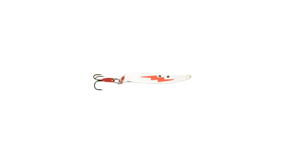 Swedish Pimple Flutter Laker Taker Spoon, 4 in, 1/4 oz, 4 in, Nickel/Orange Zap, 9016FONZAP