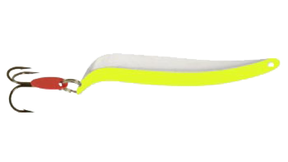 Swedish Pimple Flutter Laker Taker Spoon, 4 in, 1/4 oz, 4 in, Nickel/Yellow, 9016FYN