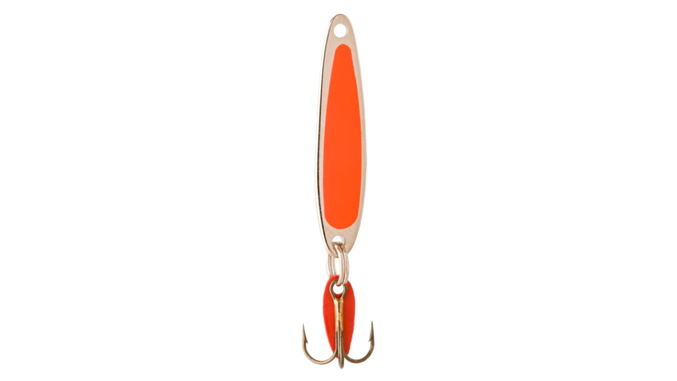 Swedish Pimple Jigging Lure, 1/4oz, 1-3/4 in, Orange/Nickel, 4FON