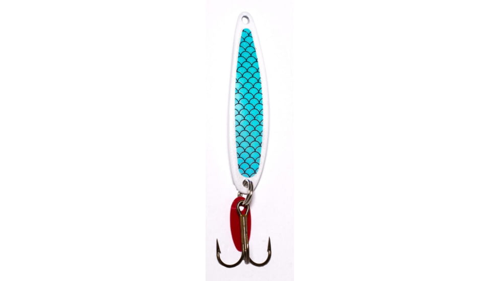 Swedish Pimple Jigging Lure, 1/4oz, 1-3/4 in, White Scale, 4WHITESCAL