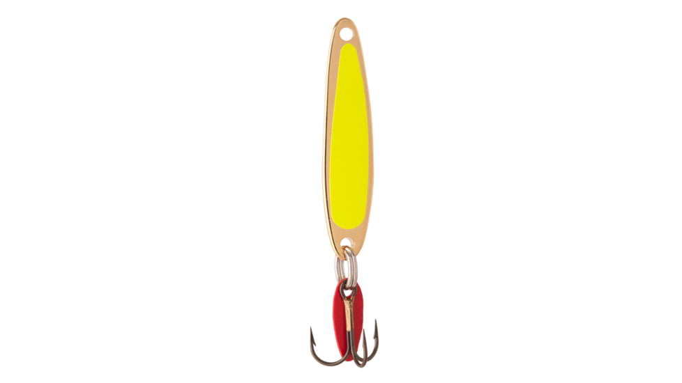 Swedish Pimple Jigging Lure, 1/4oz, 1-3/4 in, Fluorescent Yellow/Gold, 4FYG