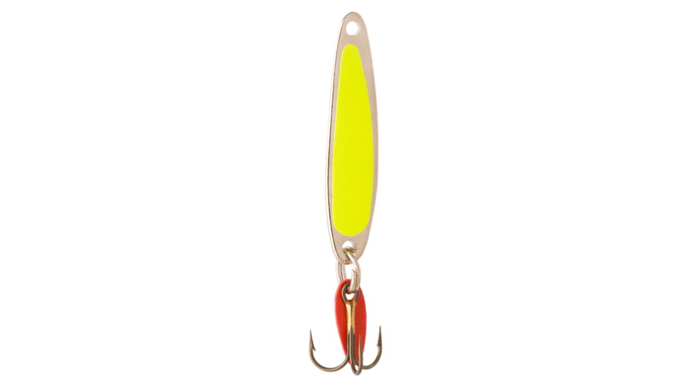 Swedish Pimple Jigging Lure, 1/4oz, 1-3/4 in, Fluorescent Yellow/Nickel, 4FYN