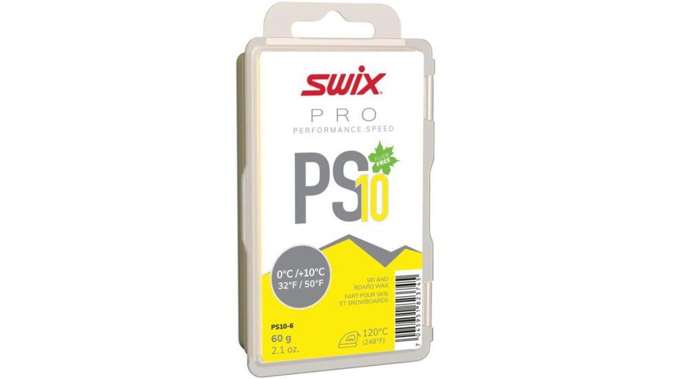 Swix Fluoro-Free Ski Wax, Yellow, PS10-6