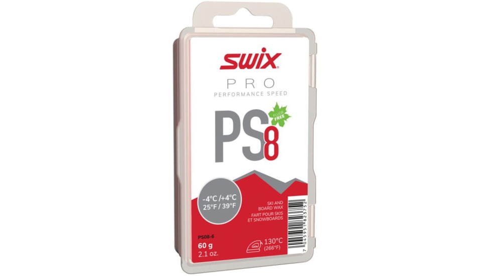 Swix Fluoro-Free Ski Wax, Red, PS08-6