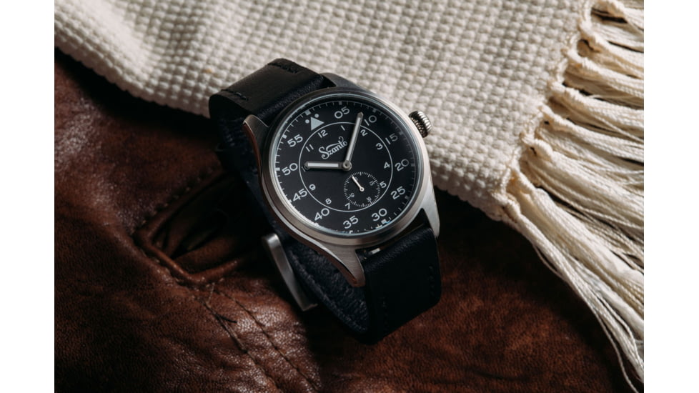 Szanto Heritage Aviator Watches, Black Dial, Black Strap, Steel, One Size, SZ 2751