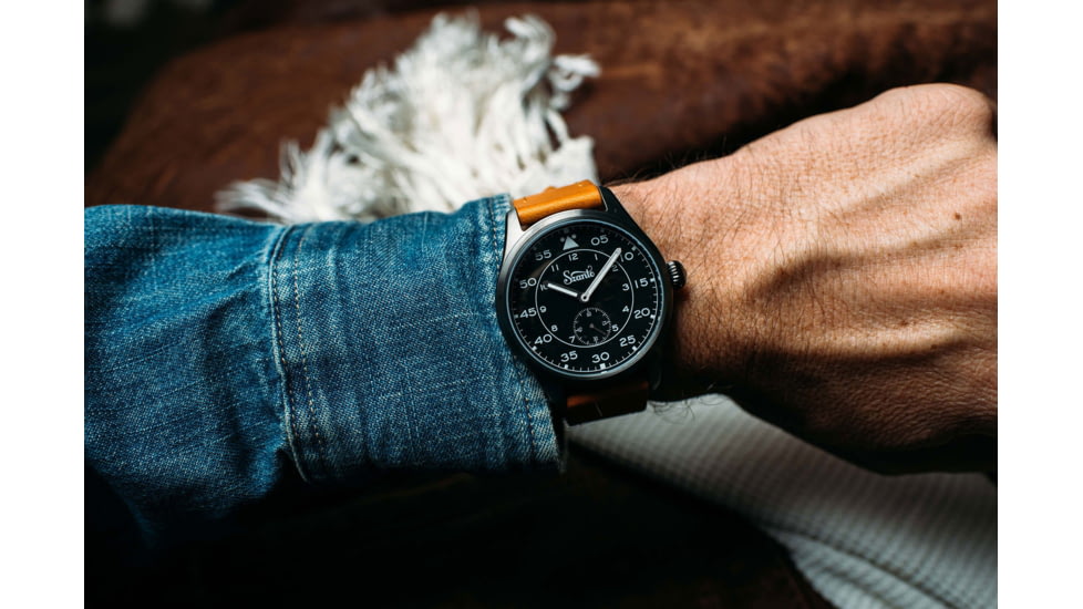 Szanto Heritage Aviator Watches, Black Dial, Tan Strap, Gun Gray, One Size, SZ 2757