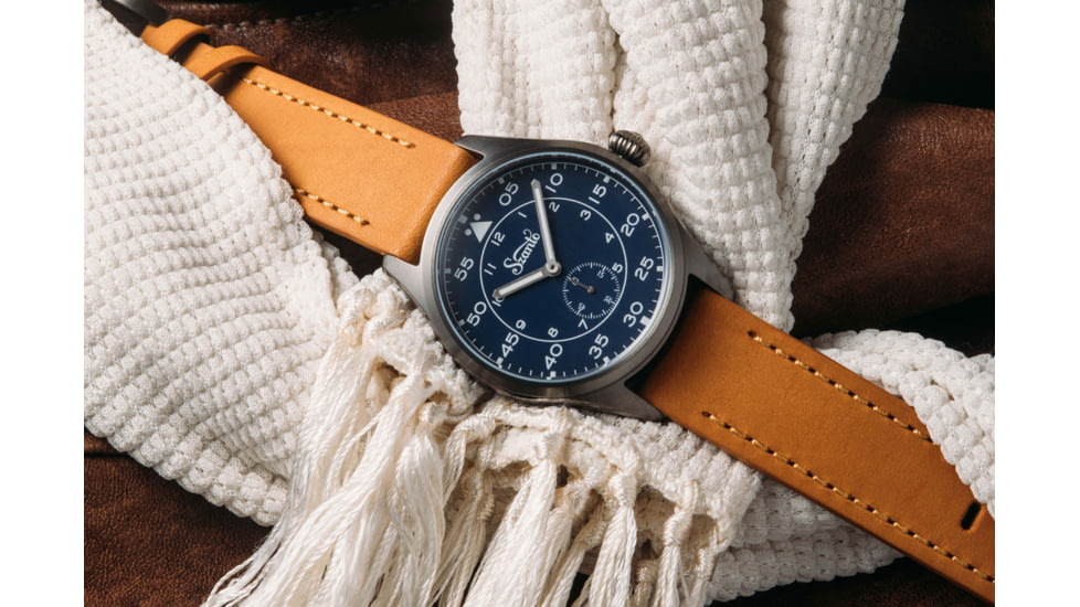 Szanto Heritage Aviator Watches, Blue Dial, Tan Strap, Gun Gray, One Size, SZ 2756