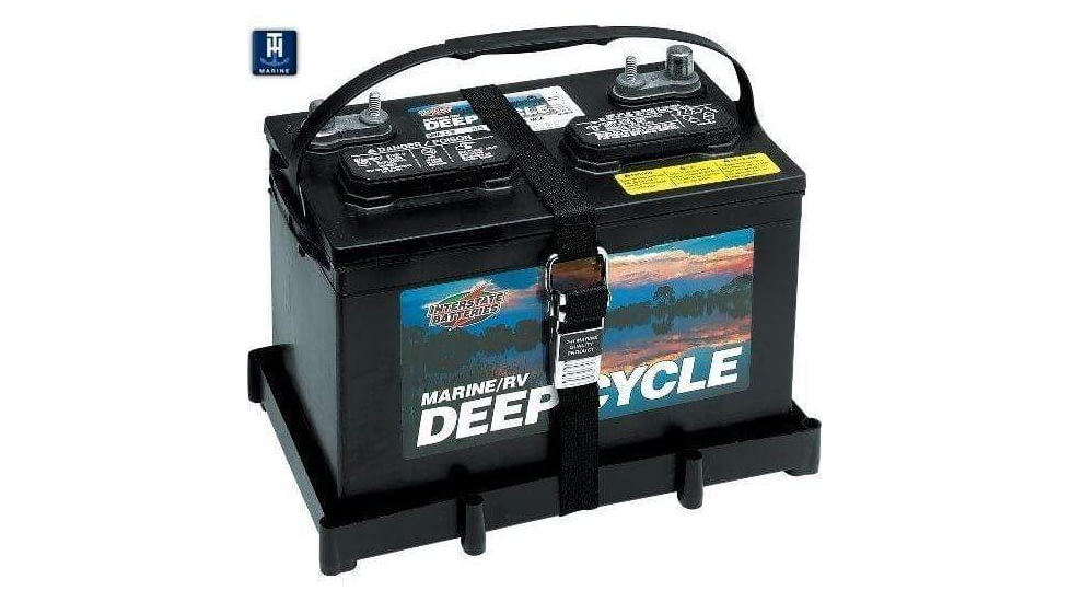 T-H Marine T H Marine Battery Holder Tray w/ Stainless Steel Buckle 24 Series, NBH-24-SSC-DP