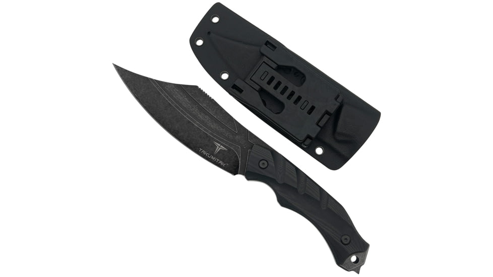 Takumitak Alert Fixed Blade Knife, 5in, D2, Clip Point, G10 Handle, Black Stonewash, TKF210SW