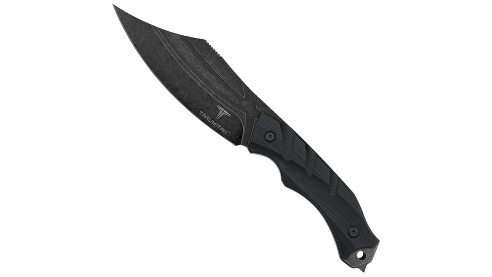 Takumitak Alert Fixed Blade Knife, 5in, D2, Clip Point, G10 Handle, Black Stonewash, TKF210SW