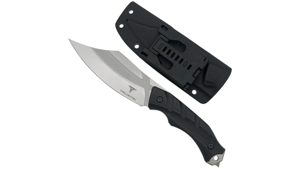 Takumitak Alert Fixed Blade Knife, 5in, D2, Clip Point, G10 Handle, Silver, TKF210SL